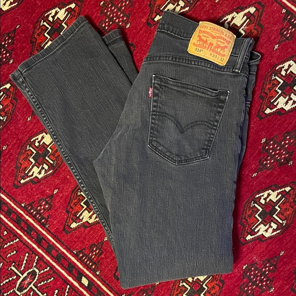 Levi's 514 Charcoal Denim Jeans 33x32